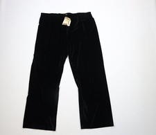 Deadstock Vtg Streetwear Womens 1X Blank Crushed Velvet Velour Wide Leg Pants