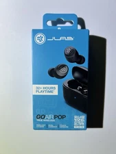 JLab- Go Air Pop True Wireless Bluetooth Earbuds Black, 32 Hours of Playtime