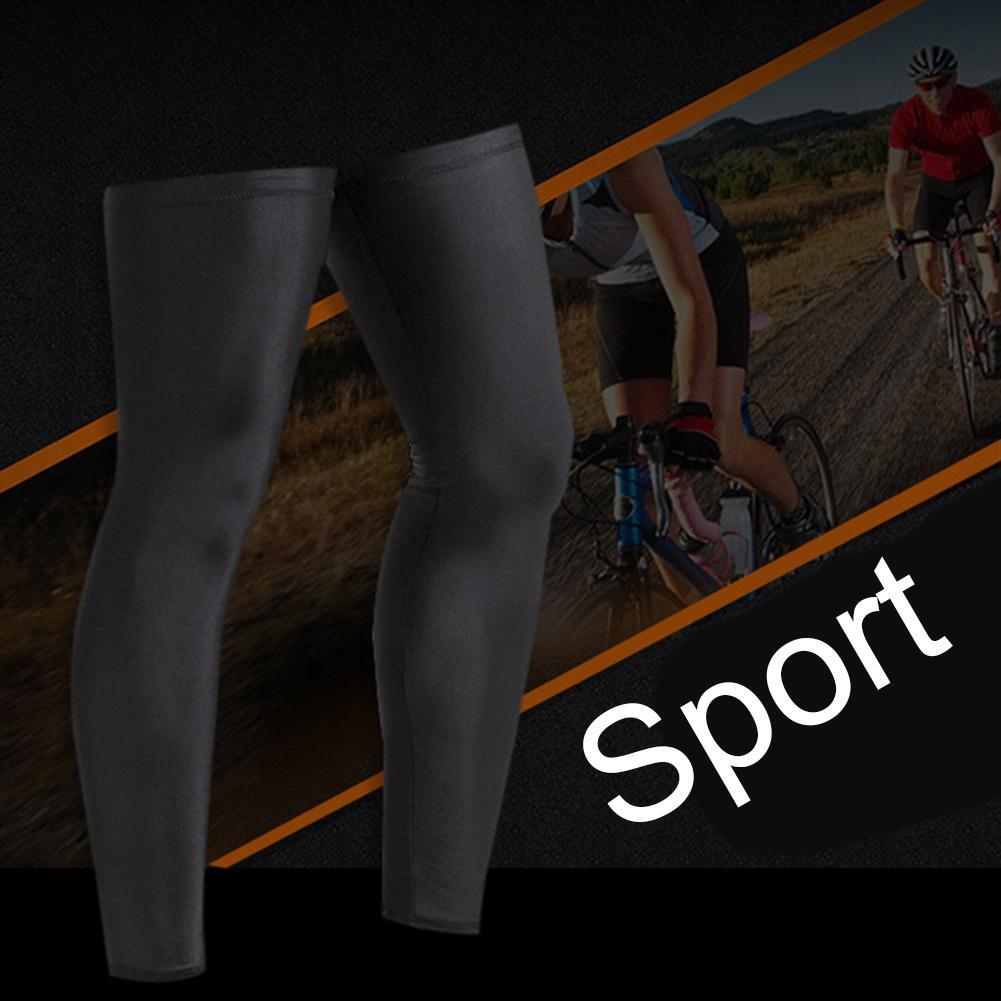 1Pair Cycling Leg Warmers Elastic Knee Warmer Black for Men Women (L