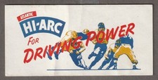 1940's-50's ATLANTIC HI-ARC Oil Co. BLOTTER ~ Driving Power ~ FOOTBALL~Gasoline