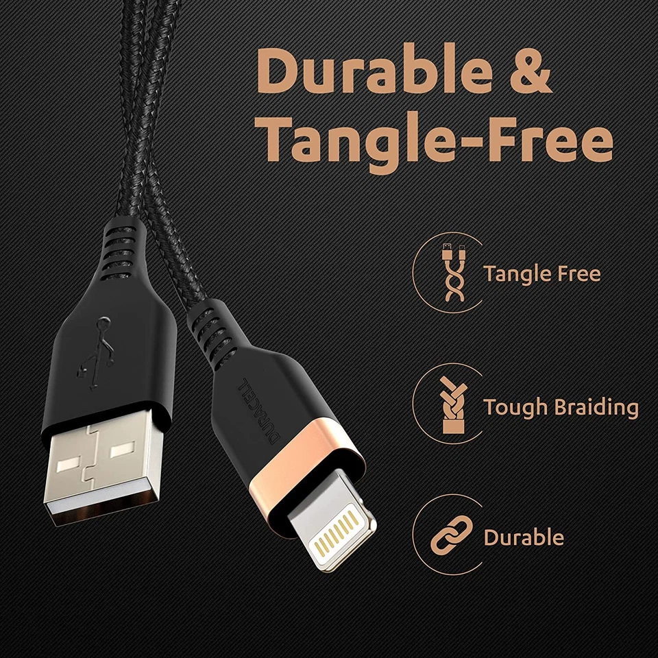 Duracell Usb-A To Lightning Mfi Certified Braided Sync & Charge Cable For Iphone - Image 4 of 4