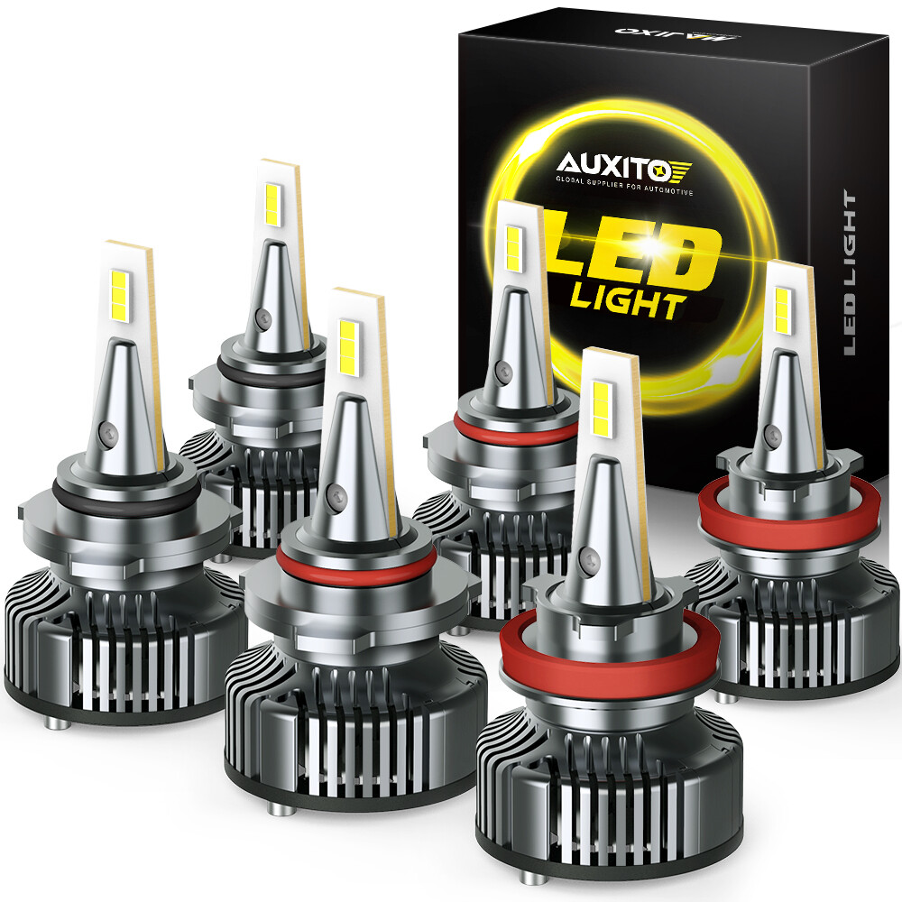 6/12pcs 9005+9006+H11 LED Combo LED Headlight Kit Light Bulbs Hi/Low Beam