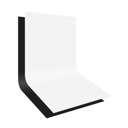 LSP [Set of 2] 10 x 20 Ft. White / Black Backdrop Set, Photography Background - Afbeelding 1 van 5