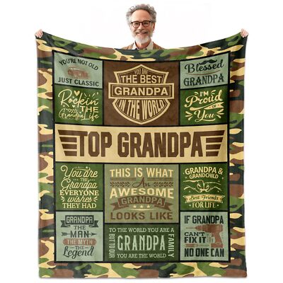 Grandpa Gifts 60''x50'' Blanket - Perfect for Grandpa's Birthday Father's Day C...
