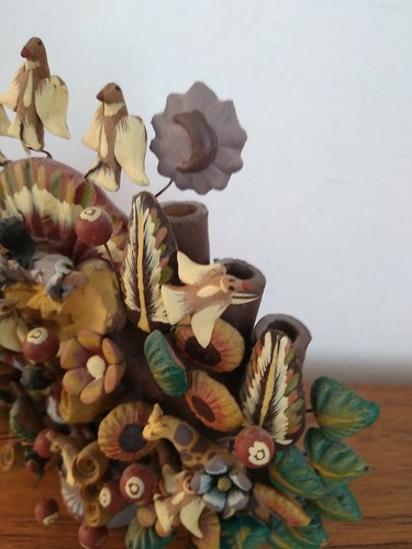 PORTACANDELE ALBERO DELLA VITA ARTE POPOLARE MESSICANA, ANIMALI, UCCELLINI + ICONE VINTAGE - Foto 9 di 12