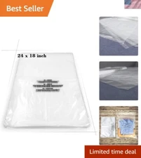 Sturdy 100 Pack Clear Plastic Bags 18'' x 24'' - Reusable, Ideal for Organizing