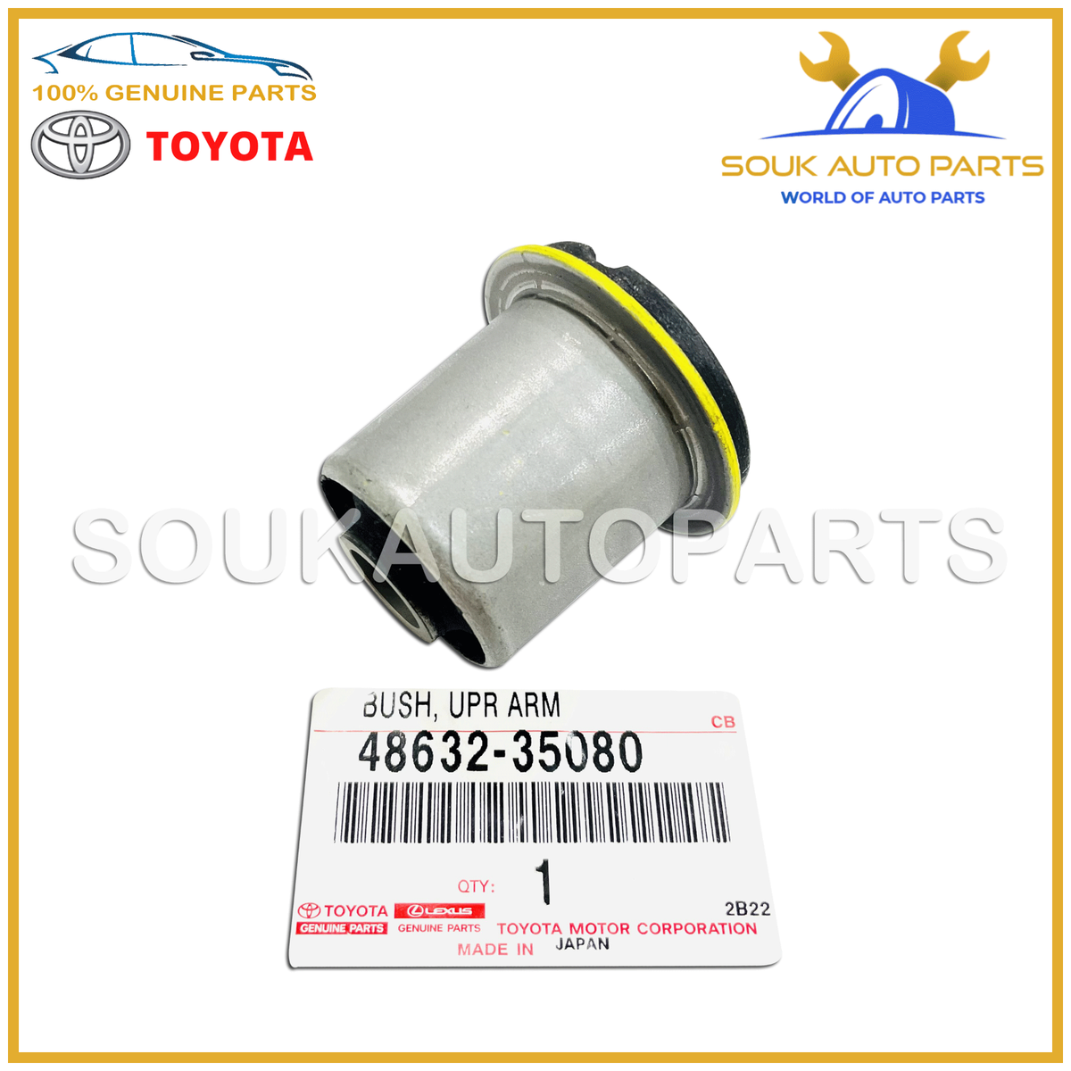 48632-35080 GENUINE TOYOTA BUSH, FR SUSPENSION UPPER ARM, RH/LH