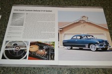 1950 Ford Custom Deluxe V8 Info Spec Sheet Photo Feature Print 50 Sedan 4