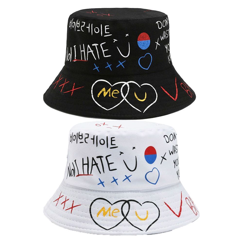 APL 2 pezzi cappello da pescatore unisex esterno cotone cappello graffiti cappello da pescatore berretto hip hop