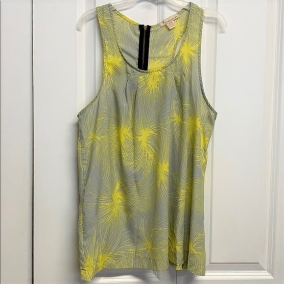 Twenty-One Gray Yellow Fireworks Print Racerback Tank Top Size M