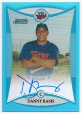 2008 Bowman Chrome Prospects Blue Refractors #BCP258 Danny Rams RC Auto 140/150