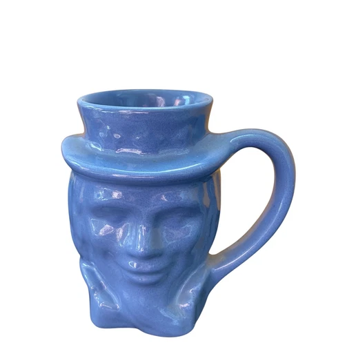 Vintage Blue  Frankoma Uncle Sam Toby Mug 1976 Centennial Americana