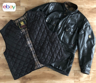 Belstaff PANTHER leather jacket + vest, Lederjacke, black, size 3XL