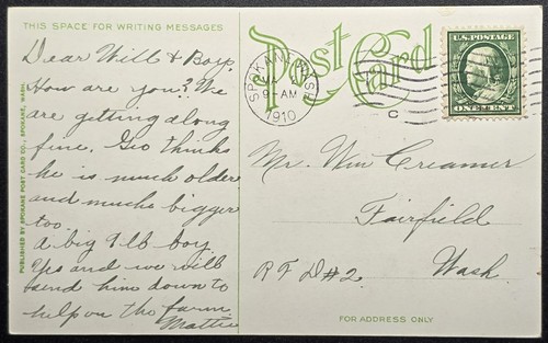 Vintage - 1910 Washington Water Power Co Building Spokane, Washington - Postcard - Picture 2 of 2