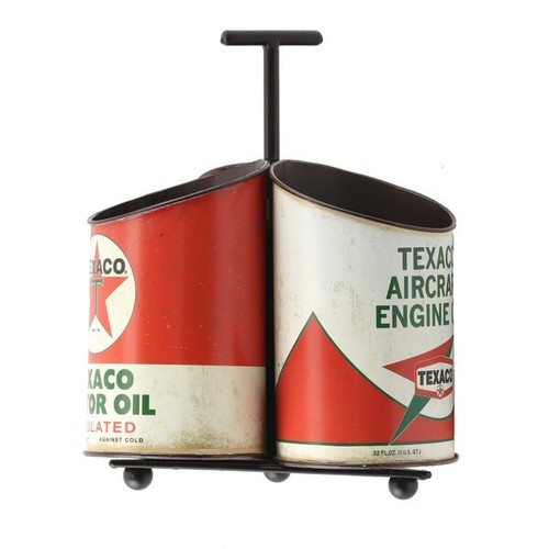 Texaco Oil Can Metal Caddy With Retro Vintage Inspired Design - Picture 4 of 12