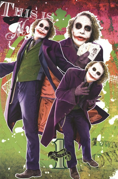 BATMAN THE DARK KNIGHT ~ JOKER MY TOWN 24x36 MOVIE POSTER Heath Ledger Nolan