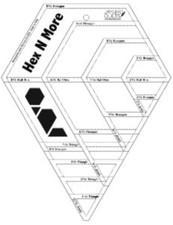 Jaybird Hex N More Quilting Template Hexagons, Jewels, Triangles Half Triangles