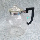 Vintage Pyrex 84-66 Glass FlameWare Teapot Coffee Pot with Glass Lid