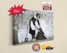 Banksy Maid Canvas Print  Fine Art Wall Decor for Home or Office