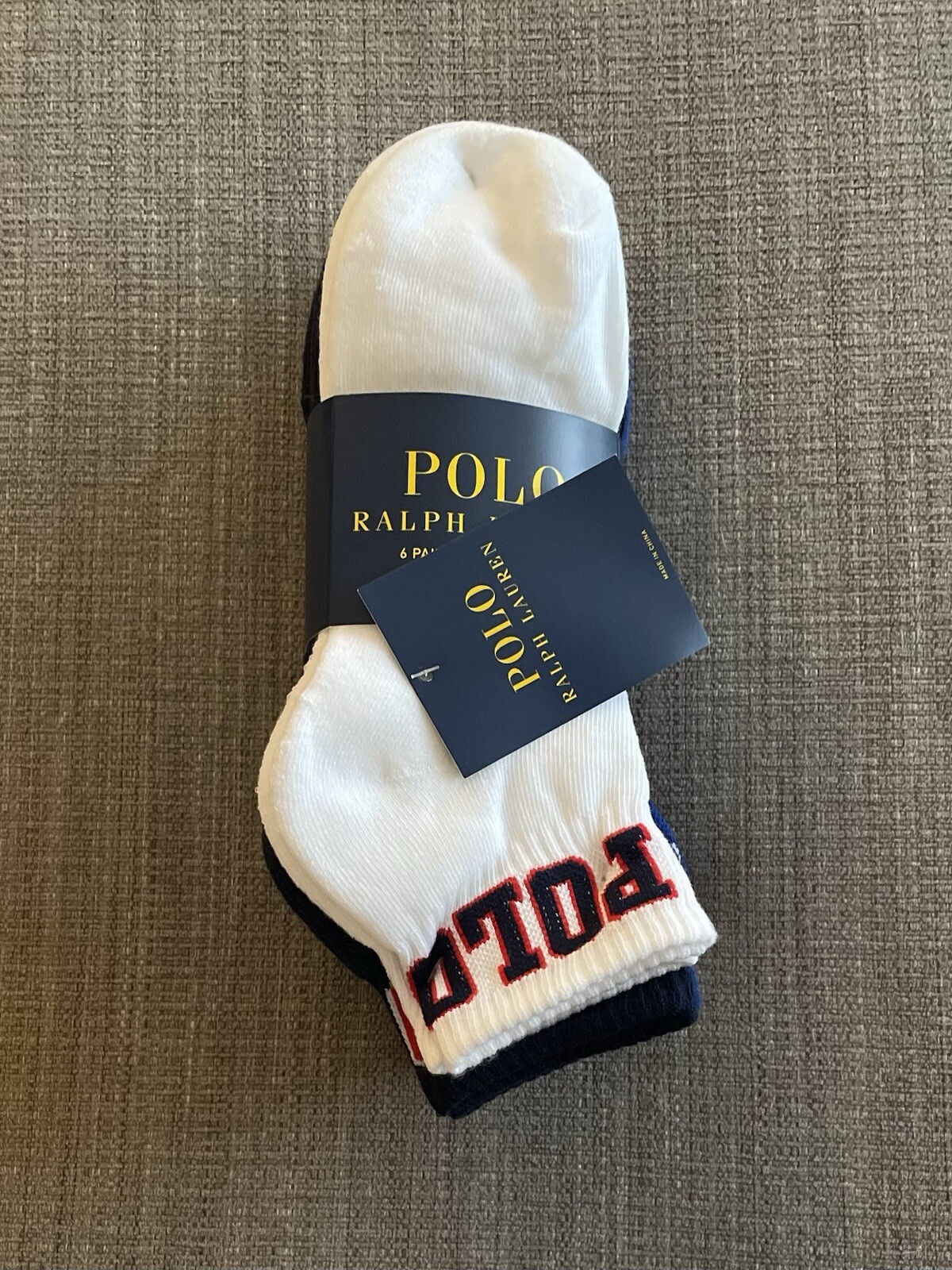Polo Ralph Lauren Pony Calzini Uomo Crew Confezione da 6 Calzini Tg 10 13 Nuovi con etichette