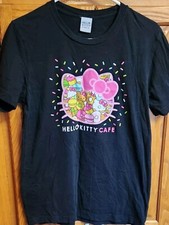 Hello Kitty T Shirt Women's M Medium Black Graphic Print Top USA MADE RaRe