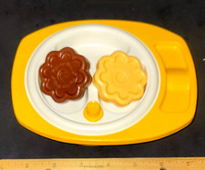 Vintage Fisher Price Fun With Food Baby's Mealtime Replacements Dish  2 Cookies