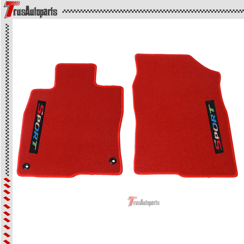 For 16-21 Honda Civic Red Floor Mat Carpet Nylon Front Rear w/ Multicolor Sport - Picture 2 of 7