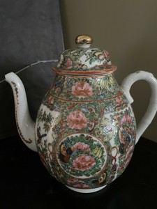 Antique Chinese Rose Canton teapot