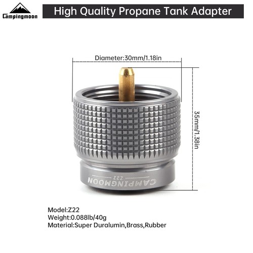 Campingmoon Propane to Butane Adapter Camping Stove Adapter 1LB/16oz PropaneTank - Picture 2 of 7