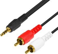 C&E 3.5mm Stereo Male to Dual RCA Male (Right and Left) RCA Audio Cable, 50 Feet