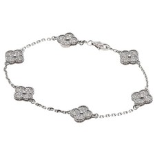 Van Cleef & Arpels  Sweet Alhambra Diamond Bracelet K18 White Gold  Ladies [...