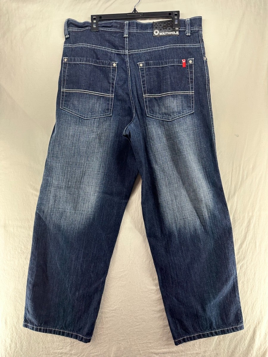 Vintage Southpole 3180 Mens Size 36 X 31 Jeans Y2K Red Tab Baggy