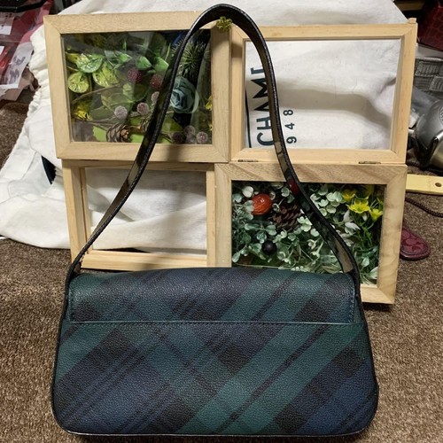 Ralph Lauren Leather Shoulder Bag Check Green Women's i12330 - Picture 2 of 10