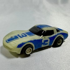 Tyco Slot Car Night Glow Chevrolet Corvette 3 Blue