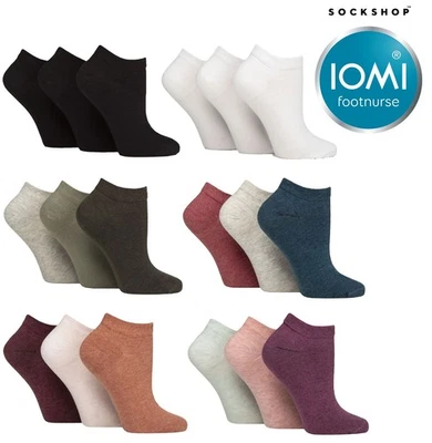 SOCKSHOP IOMI FOOTNURSE Womens Diabetic Trainer Socks, Gentle Grip, Cotton, 3 Pair, 4-8 - IOMI FootNurse