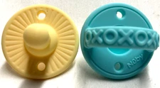 Two NUBY Silicone Pacifiers- Yellow and Blue