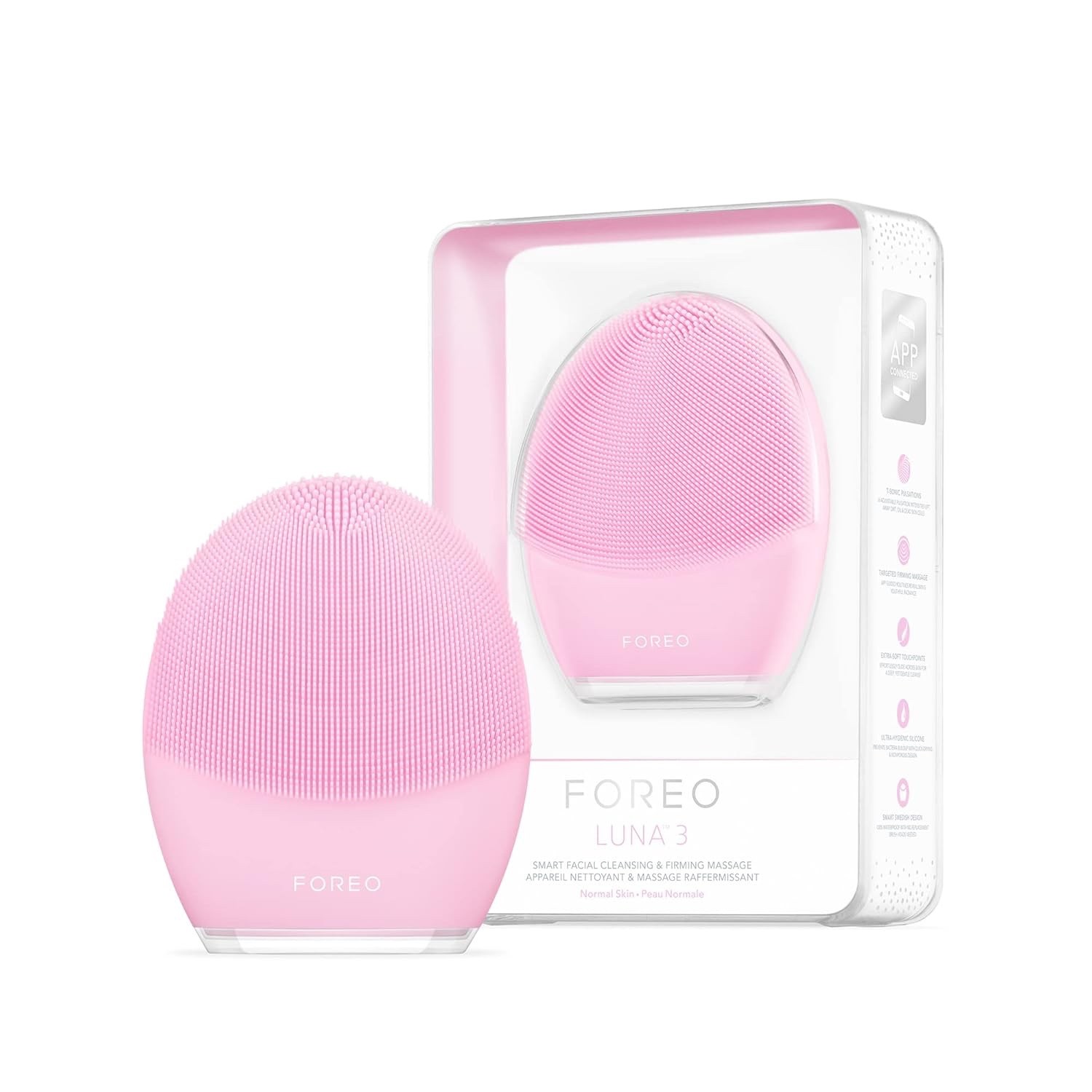FOREO LUNA 3 Facial Cleansing & Firming Massage Device + 0.67 fl oz Cleanser