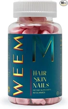 WEEM Hair Skin and Nails Gummies - Supports Healthy Hair - Vegan biotin Vitamins