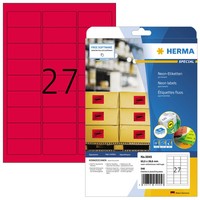 Herma Universal-Etiketten Special, 63,5 X 29,6 Mm, Neon-Rot 1 Bis 40 Stk