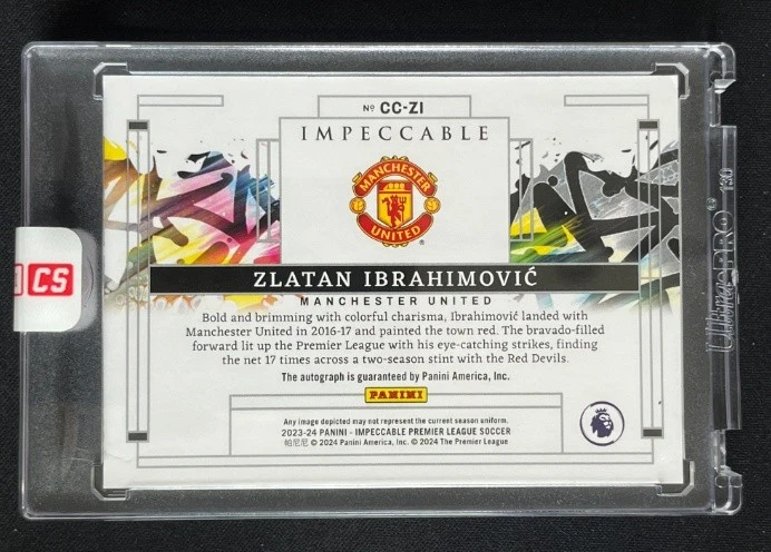Zlatan Ibrahimovic 2023-24 Panini Impeccable EPL Canvas Creations Auto 05/25 - Image 2 of 2
