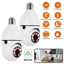 360° 1080P IP E27 Light Bulb Camera Wi-Fi IR Night Smart Home Wireless Security