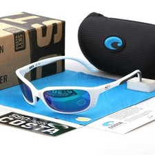 Costa Del Mar Brine White Shell Green Mirror Polarized 580P Sunglasses