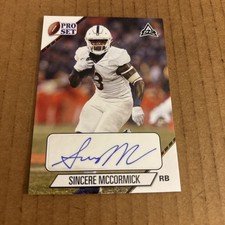 2021 Pro Set AUTO ROOKIE Sincere McCormick RC #PS-SM1 Football Card (f6)