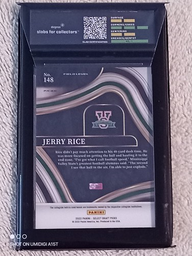 2022 Panini Select Draft Picks - Field Level Jerry Rice #148 Gold Lazer NM 8 - Picture 2 of 2