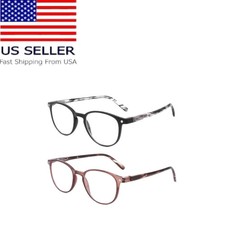 Reading Glasses Blue Light Blocking Spring Hinge 2 Piece Set Strength 1.25