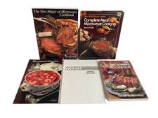 Lot of 5 Vintage Microwave Cookbooks - Cooking & Meal Prep Guides