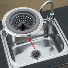 1pc Kitchen Silicone Sink Strainer Anti-Clogging Food Waste & Hair Catcher - NEW