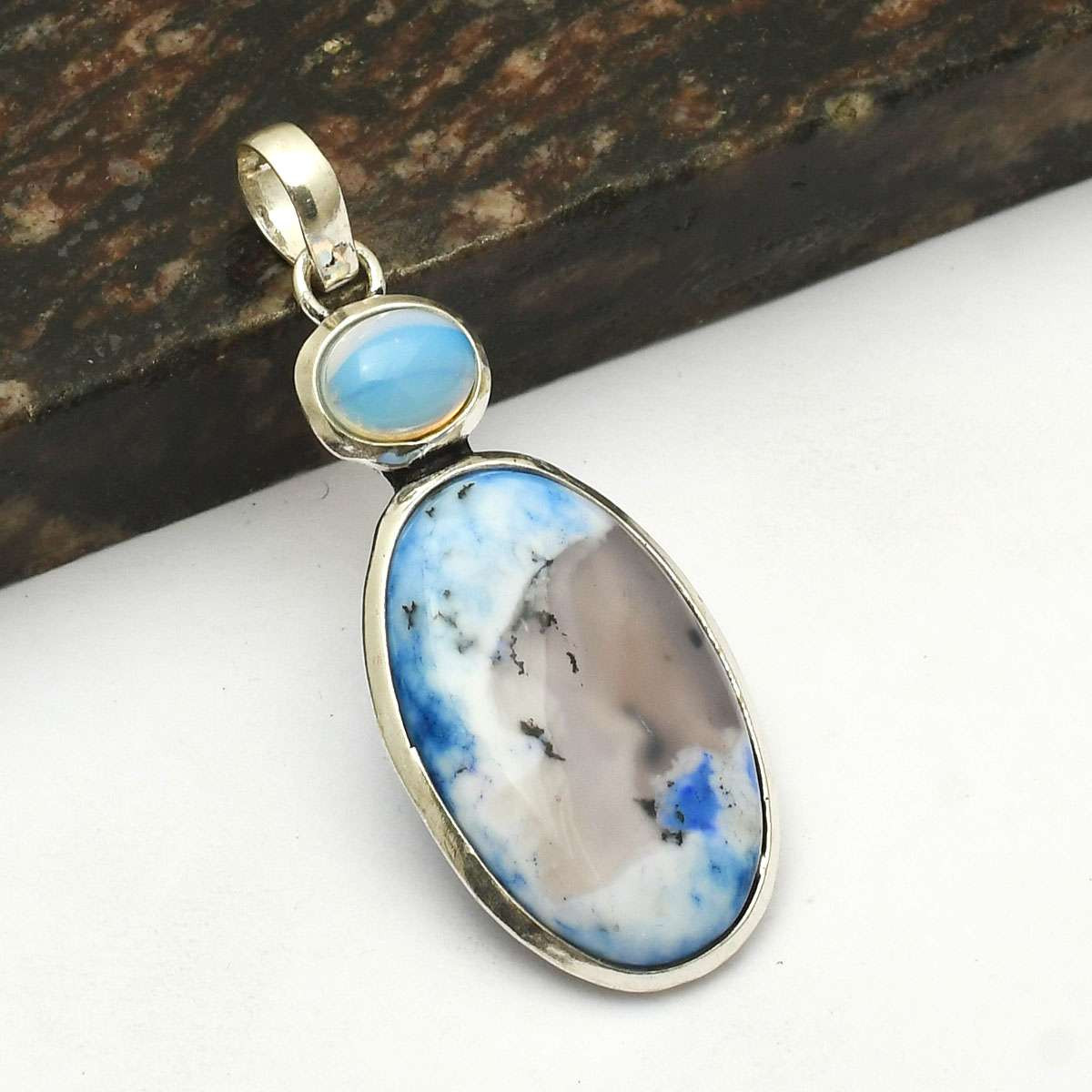 Dendrite Opal Opalite Gemstone Ethnic Pendant Jewelry Gift For Her 2.4