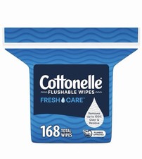 Cottonelle Fresh Care Flushable Wet Wipes, Adult Wet Wipes,168 Wipes Per Pack