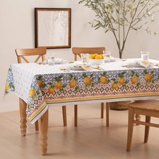 Home Fashions Capri Lemon Double Border Tablecloth 60"x120" Spring Style